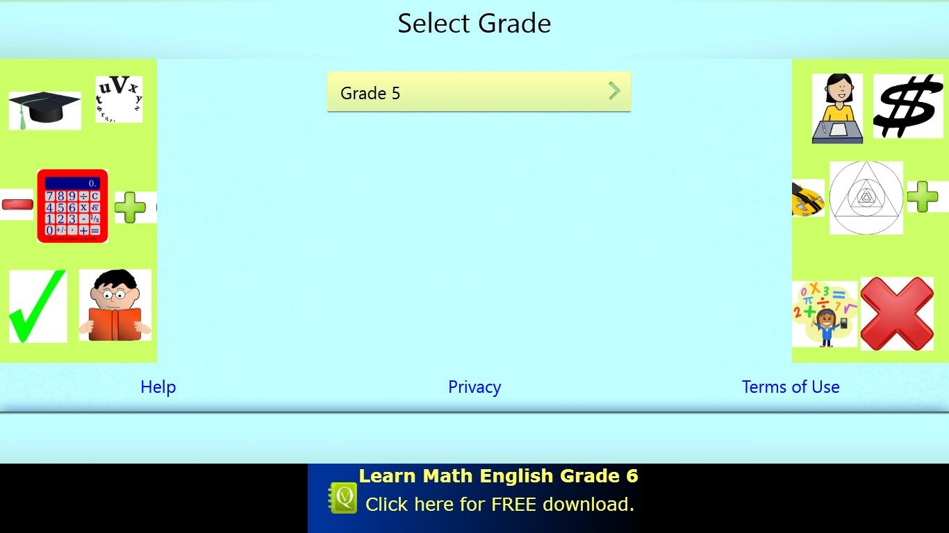 Choose Grade Screen