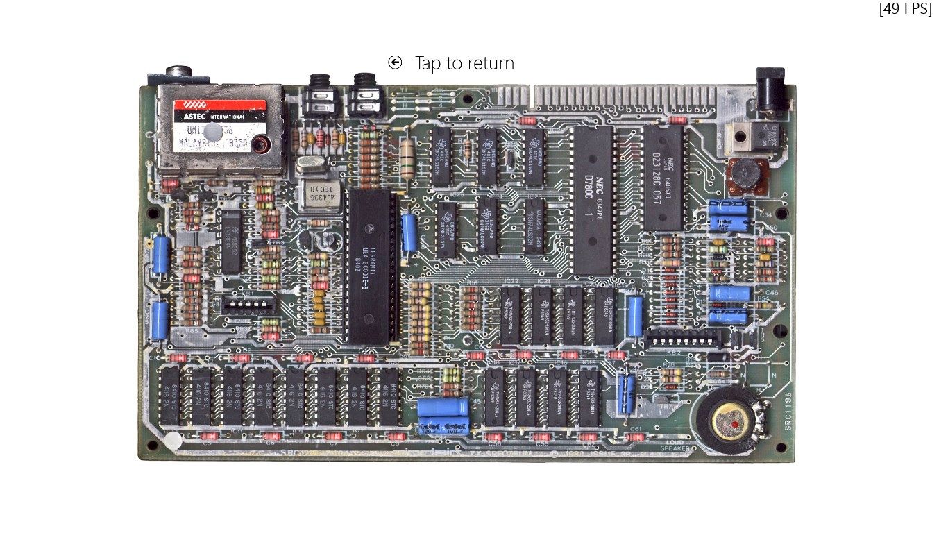 "Inside emulator" / fun function shows Zx Spectrum motherboard