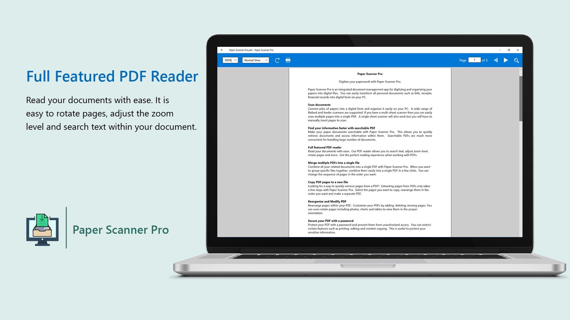 Full featured PDF reader