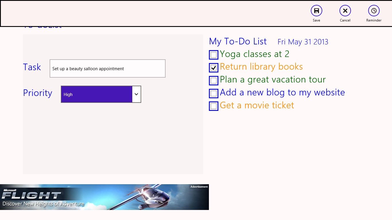 Save task with priority set-up and add remainder for yourself.