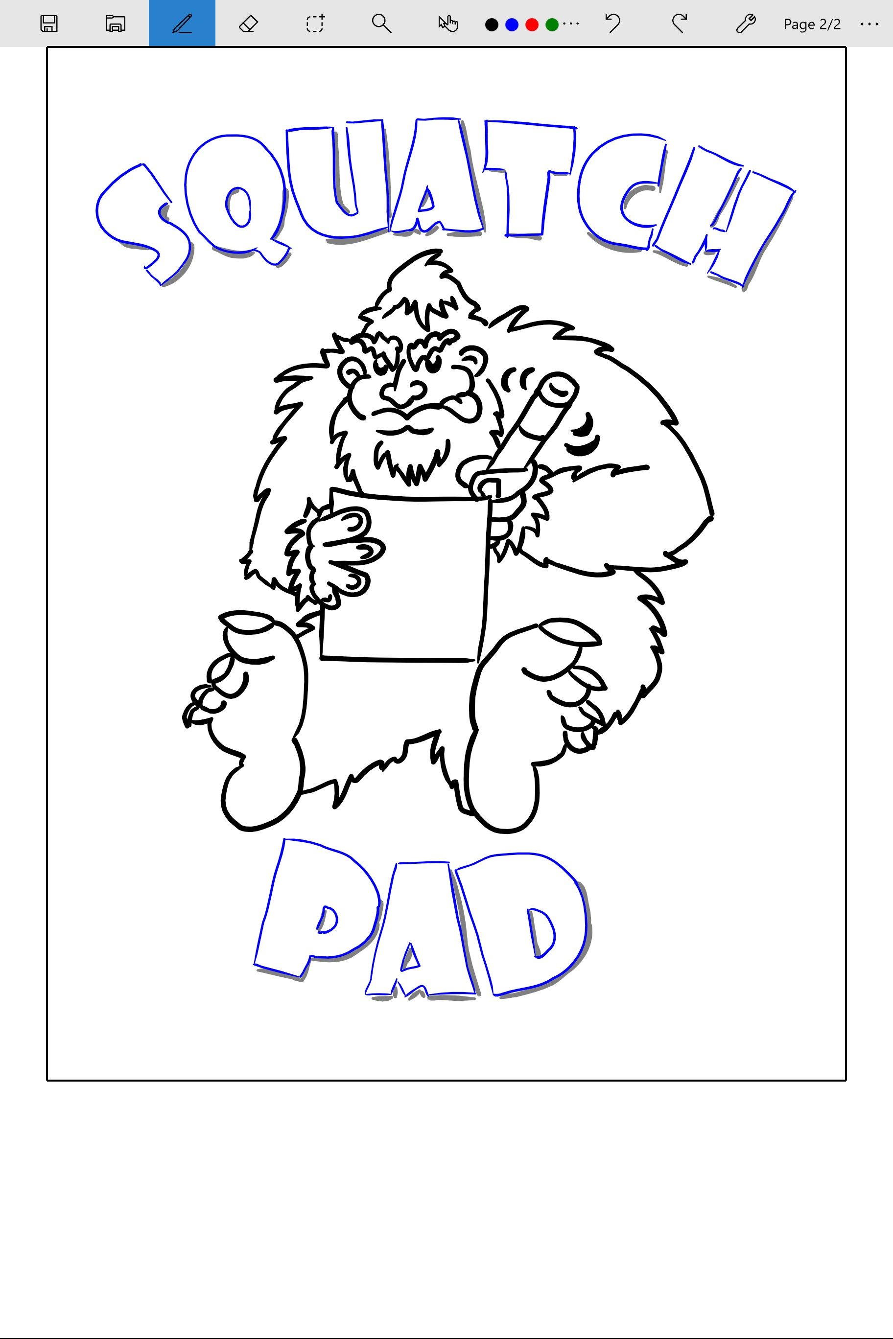 SquatchPad logo drawn in SquatchPad