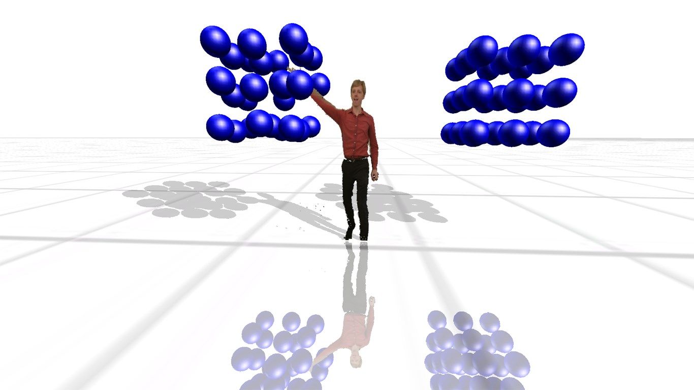 Interact with virtual objects and real-time physics!
