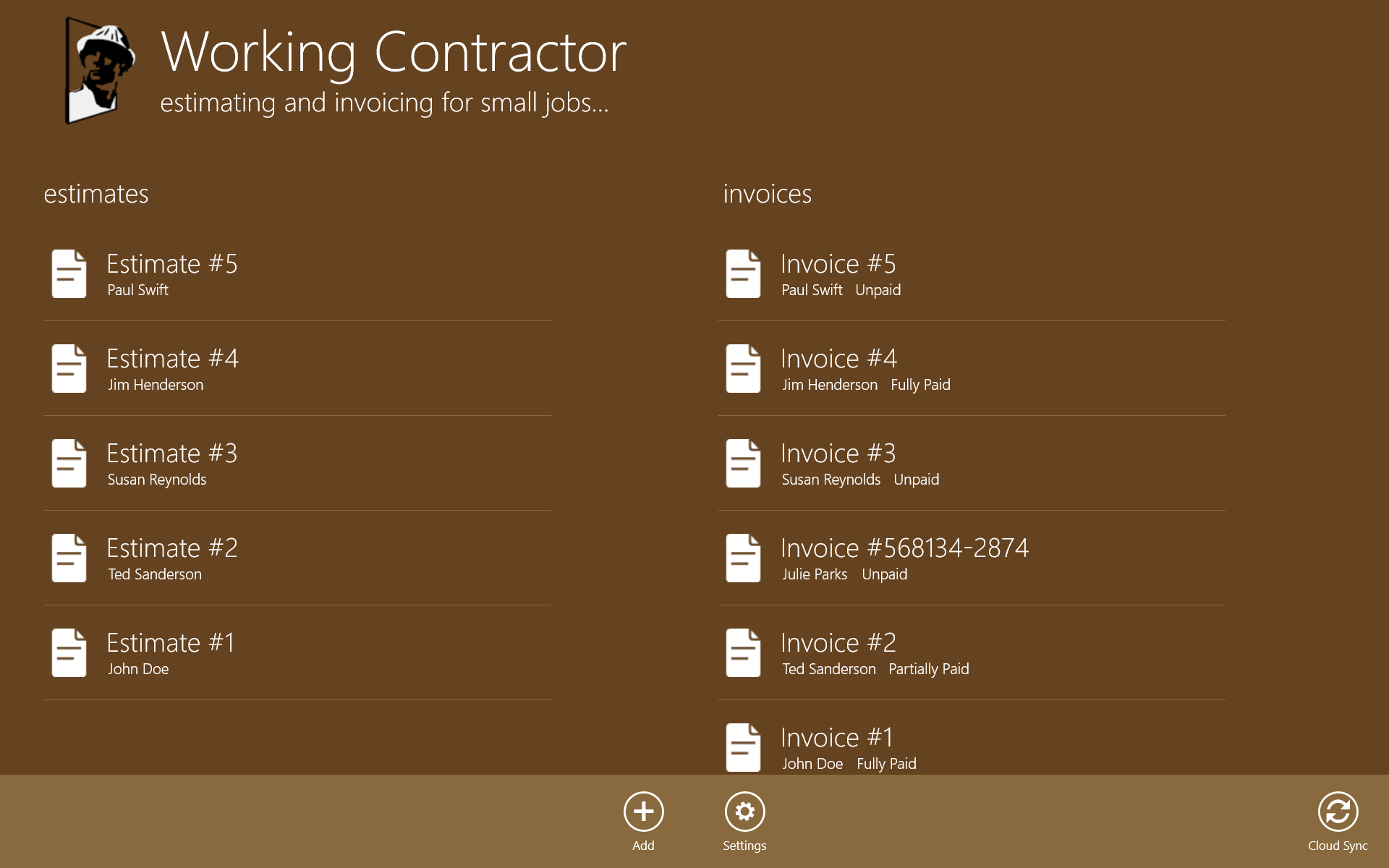 Manage all of your estimates and invoices in one spot. The Working Contractor app is all about convenience.