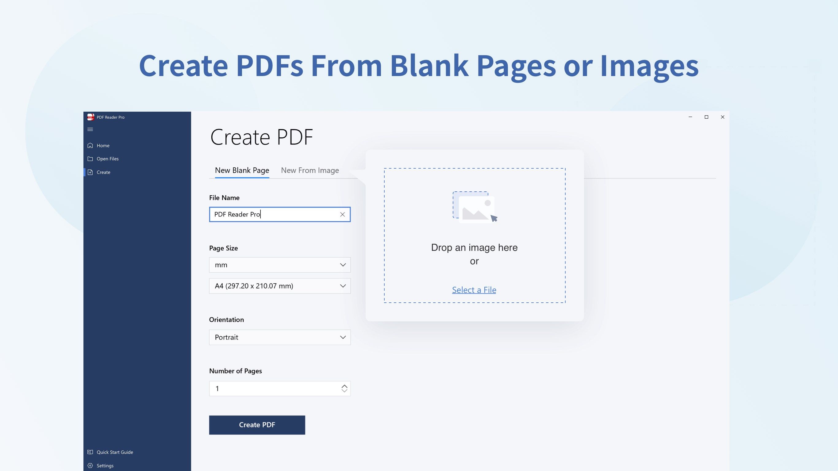 Create PDFs From Blank Pages or Images