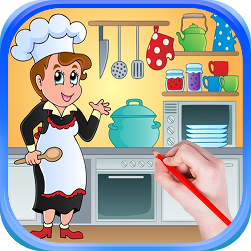 Coloring Book Kitchen For Girls