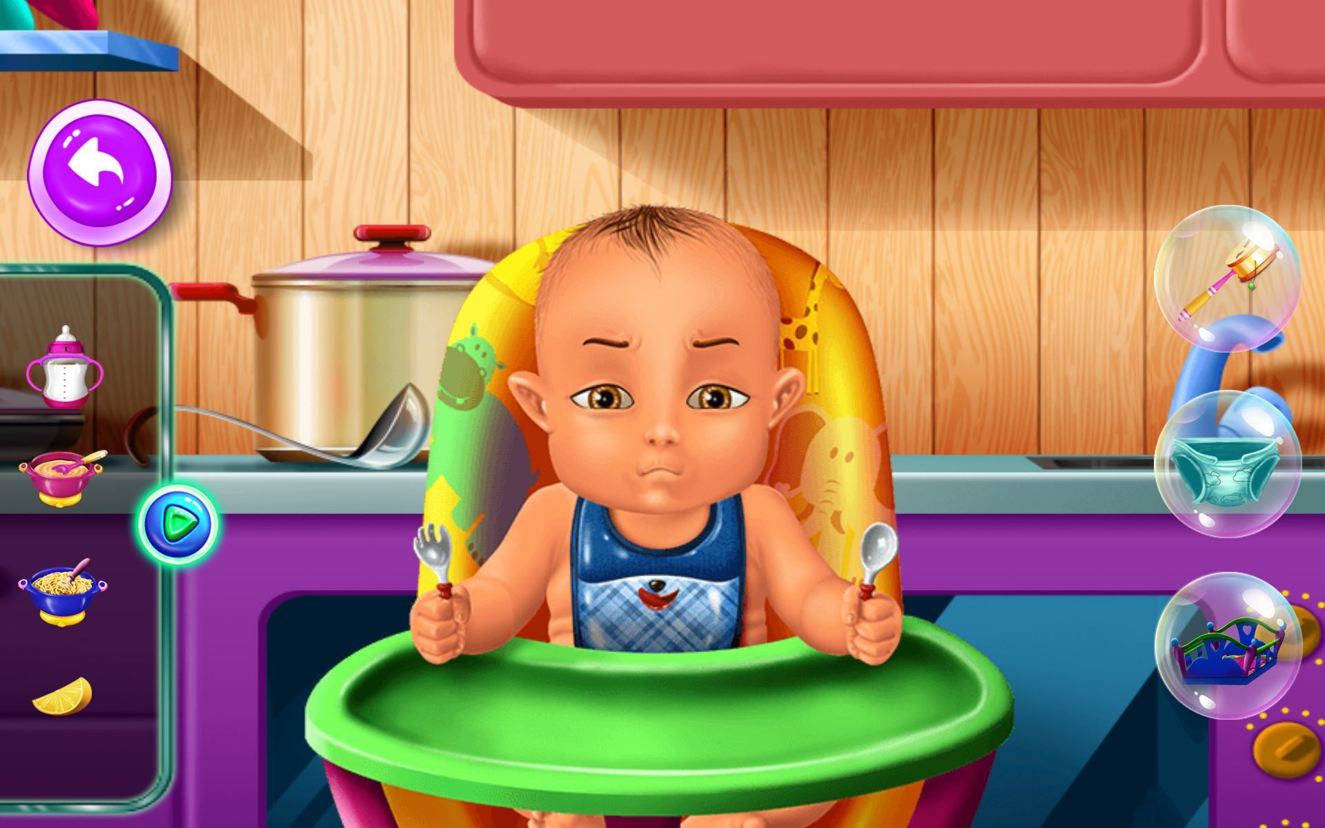 Newborn Baby Care - Girls Game : a wonderful baby care simulation game - your kids can play at being mommy! FREE