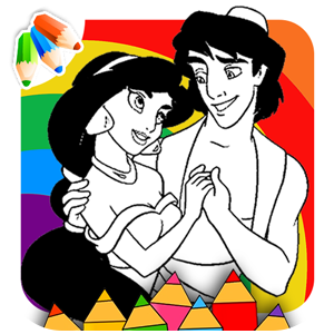 Aladdin Coloring Book game from cartoon