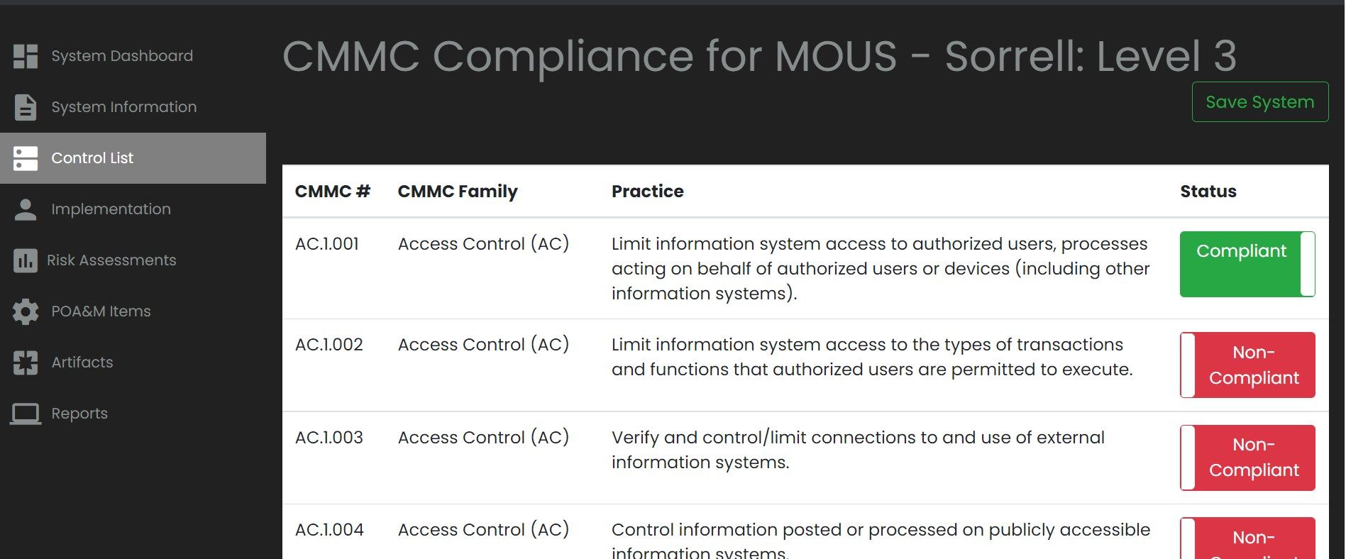 CyberProtex CMMC Compliance Manager