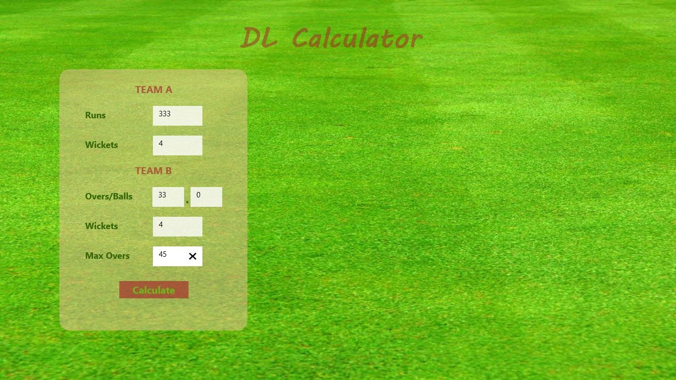 Calculate Duckworth Lewis(DL) Target score