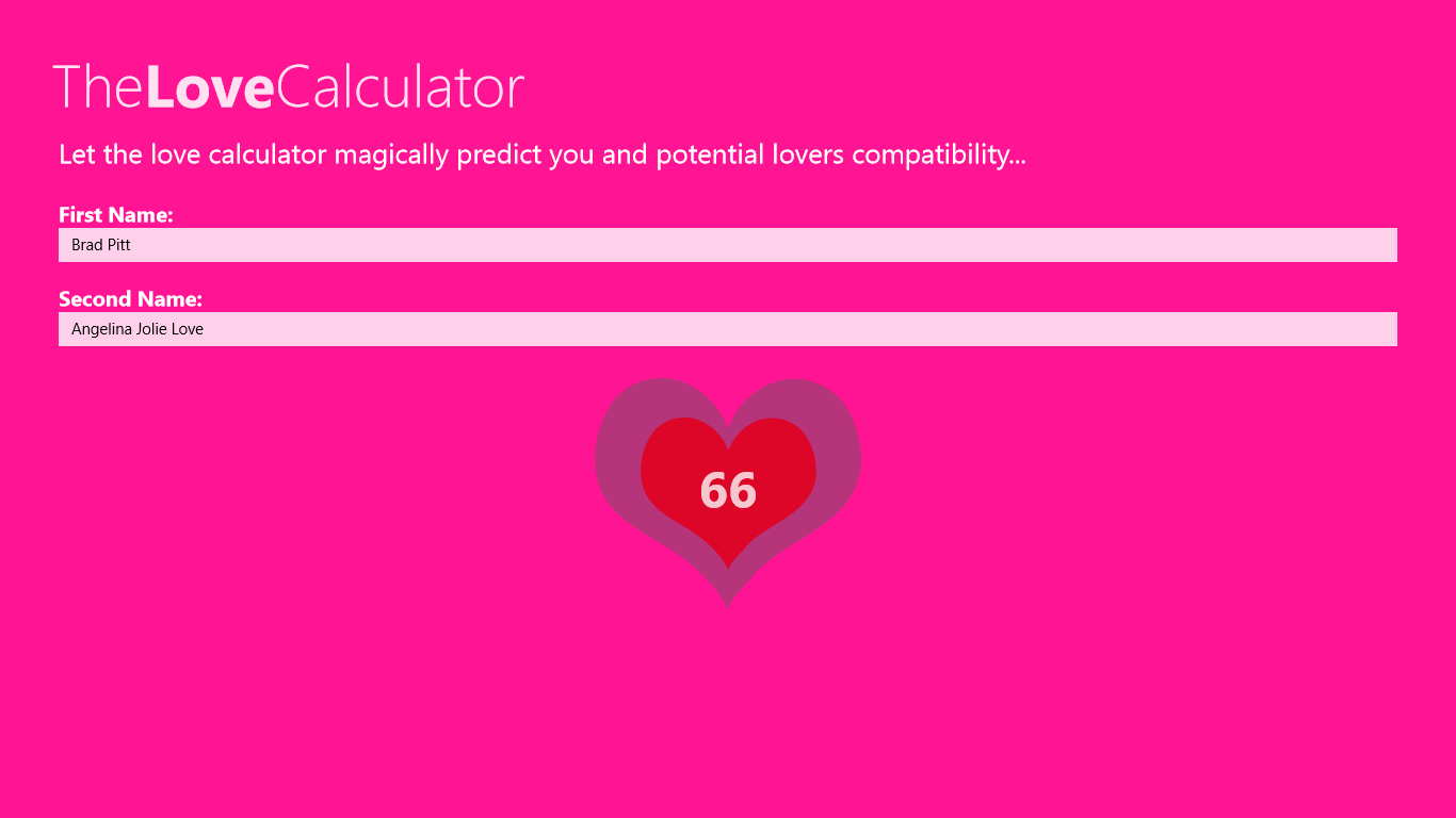 Calculate you and your lovers compatibility.