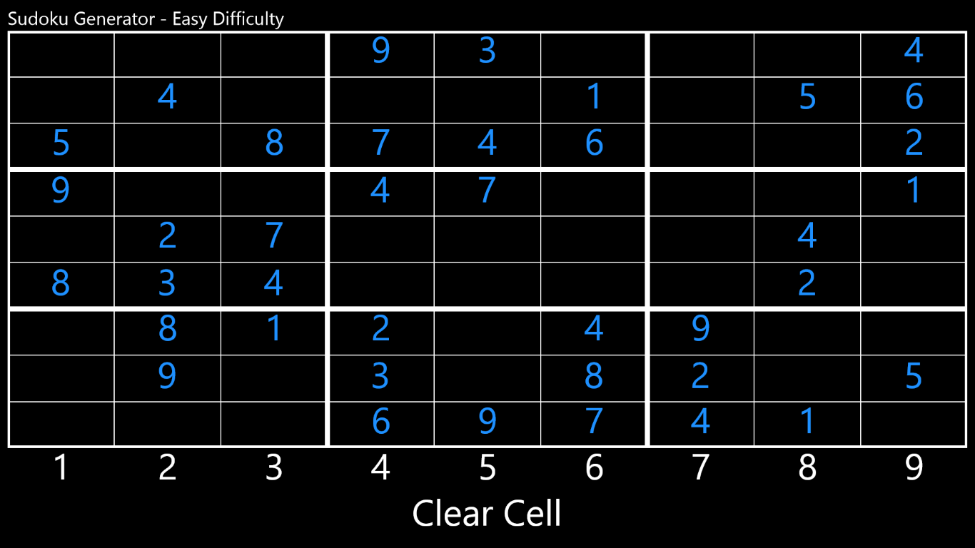 Beautiful Sudoku layout. Begin the game right away as you open up this app.