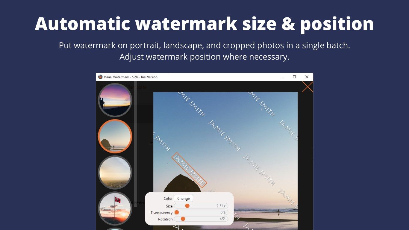 Automatic watermark position & size.