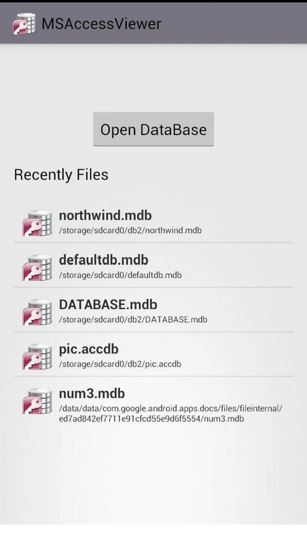 Viewer for MS Access DB (accdb , mdb)