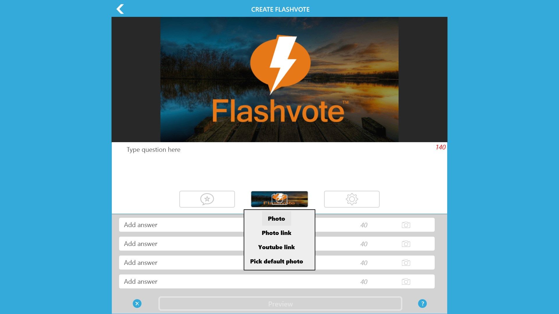 Create Flashvotes that can present photos and videos in both the questions and the answers..