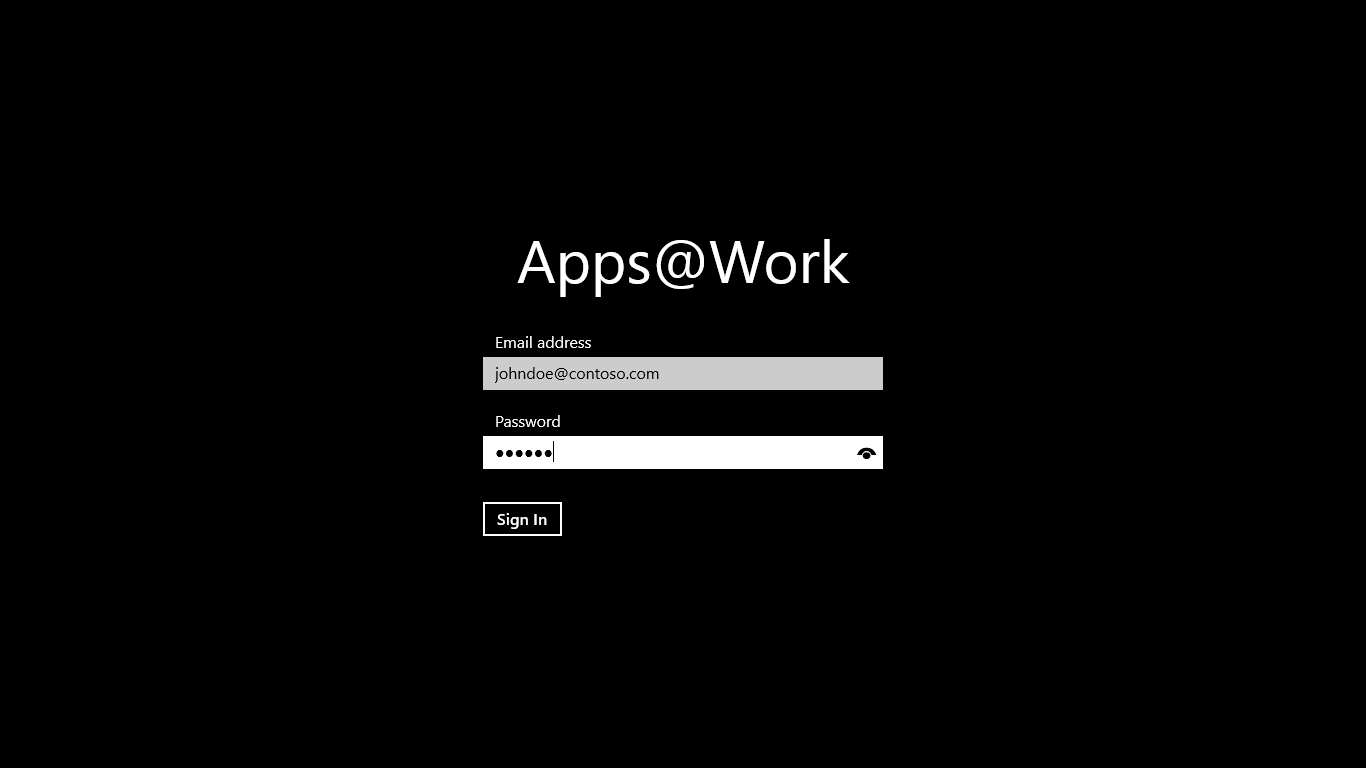 Sign in to Apps@Work