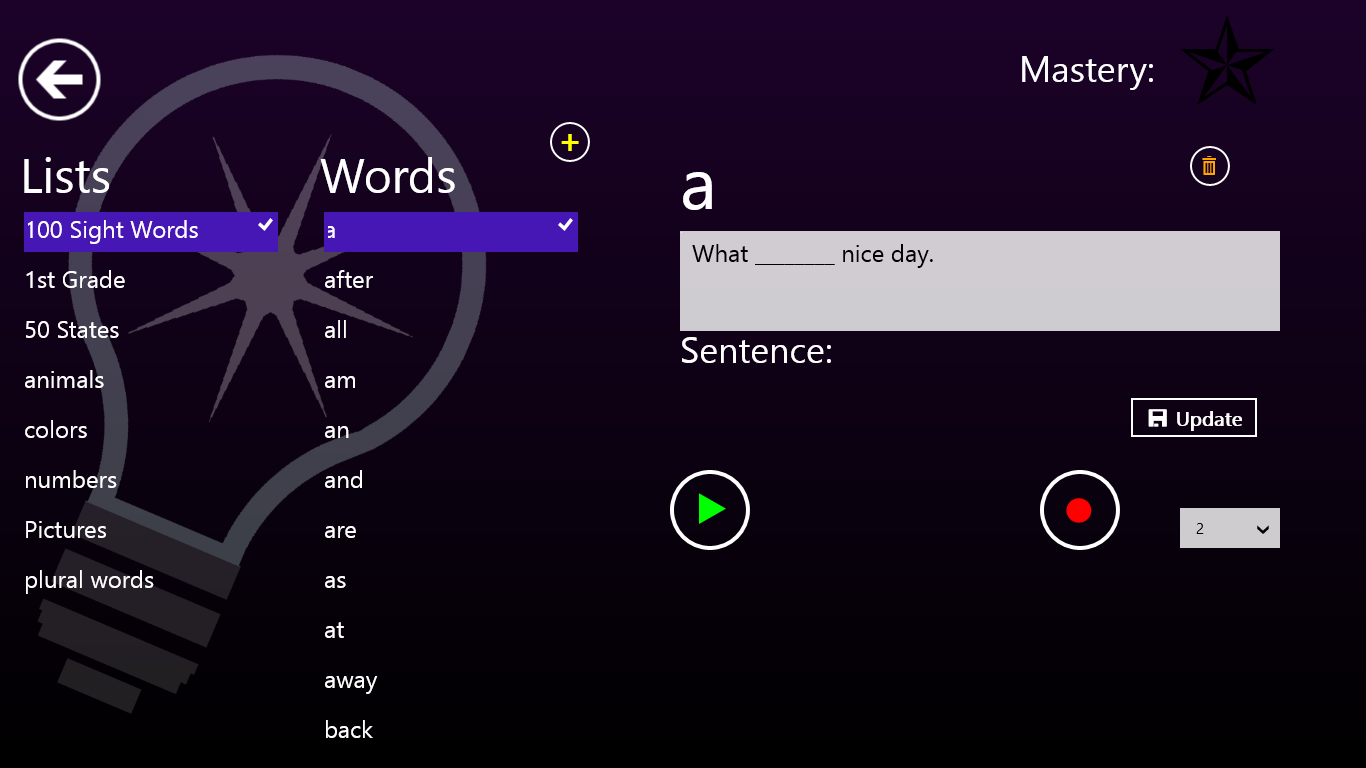 Add new words and new word lists.