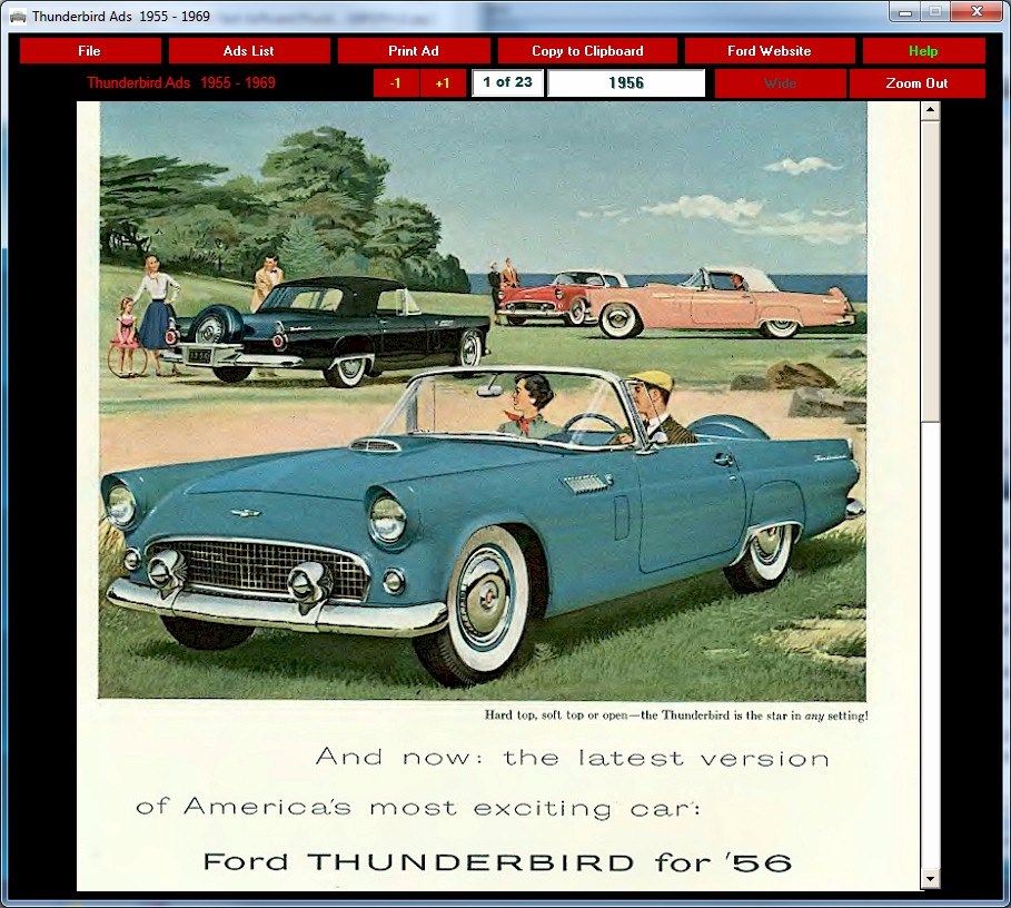 Thunderbird Ads 1955 - 1969