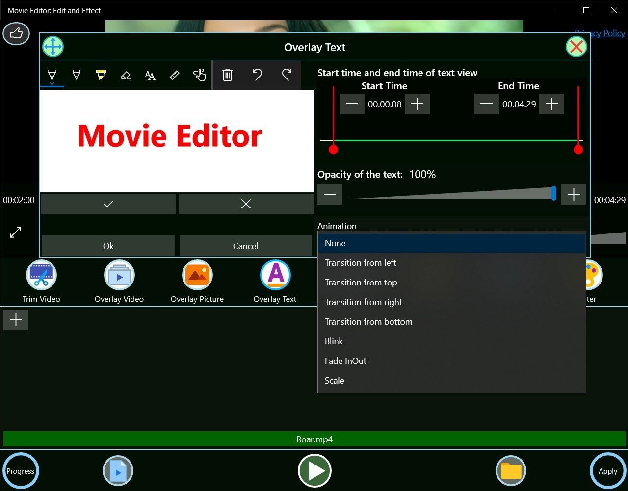 Movie Editor: Edit and Effect