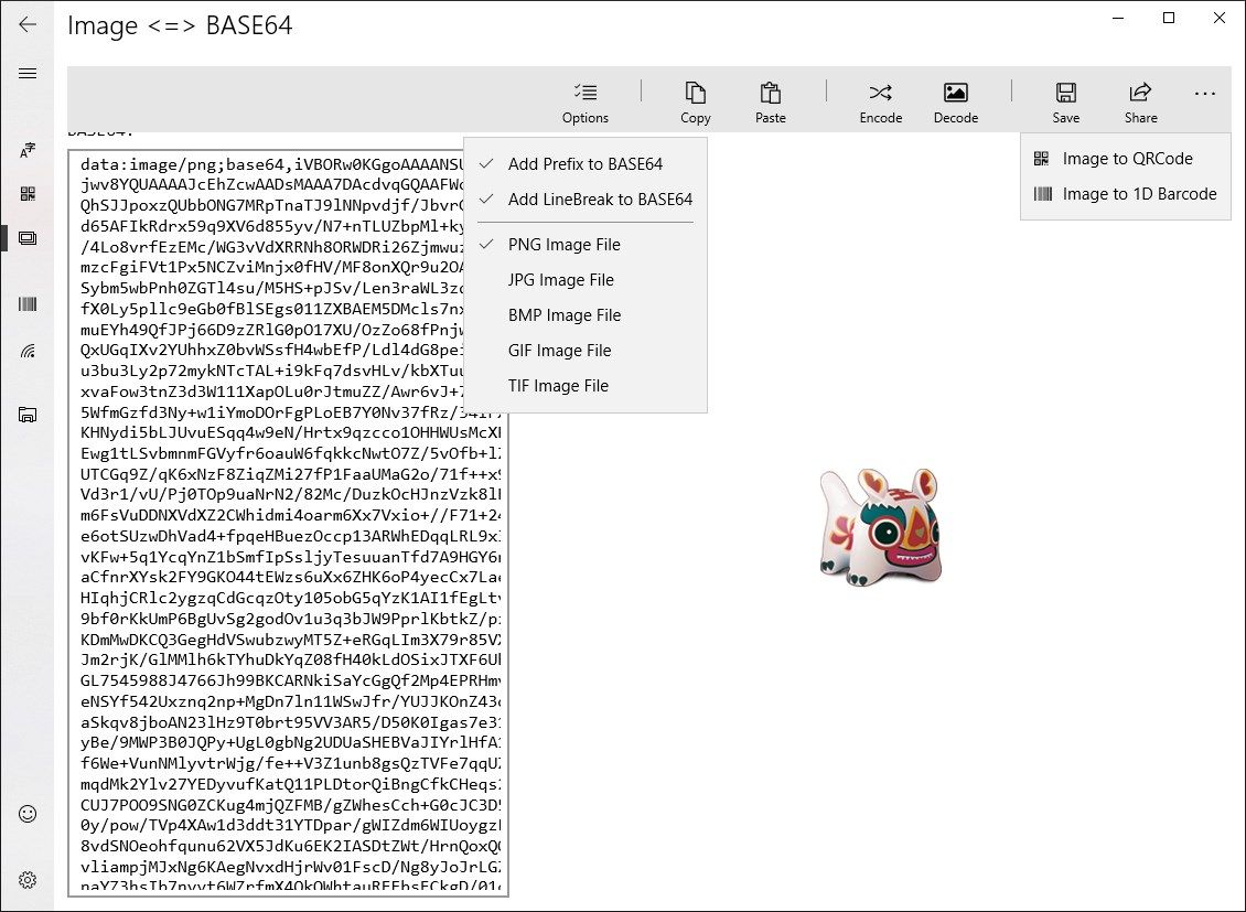 Small Image From/To BASE64 UI