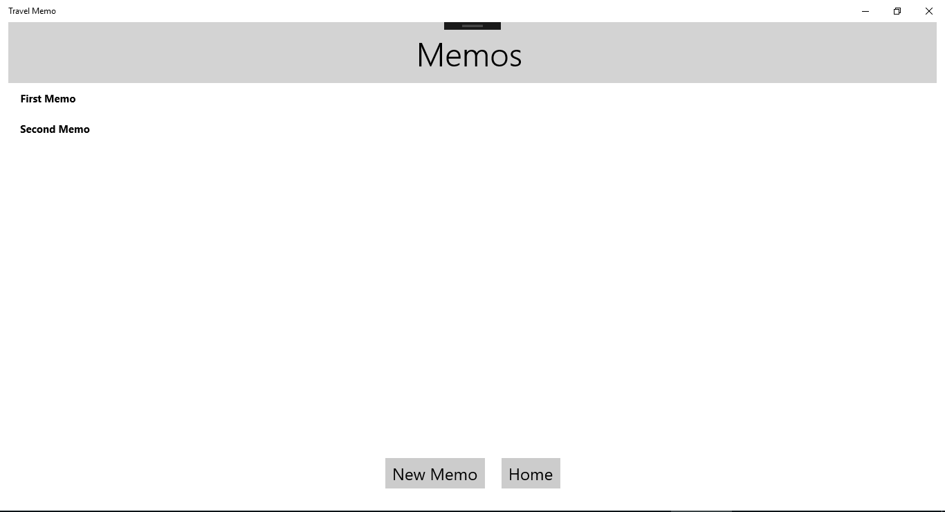 view a list of memos, create new one or view the details of the listed memos