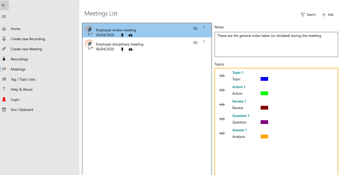 Easily create and publish properly defined meeting agendas