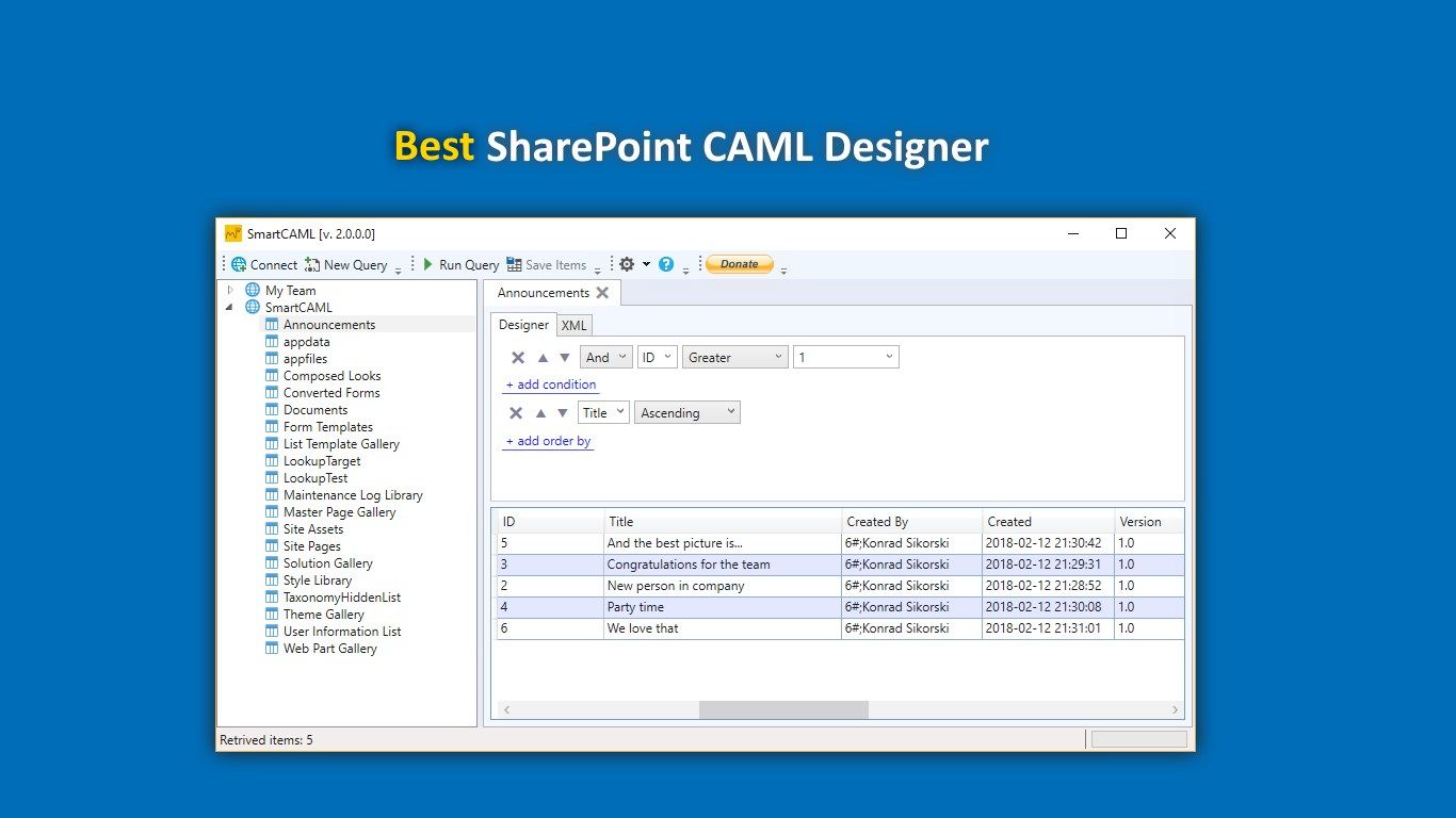 Best SharePoint CAML Designer