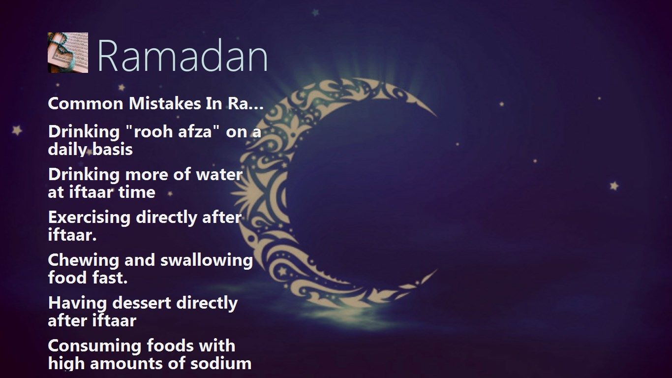 Common Mistakes in Ramadan