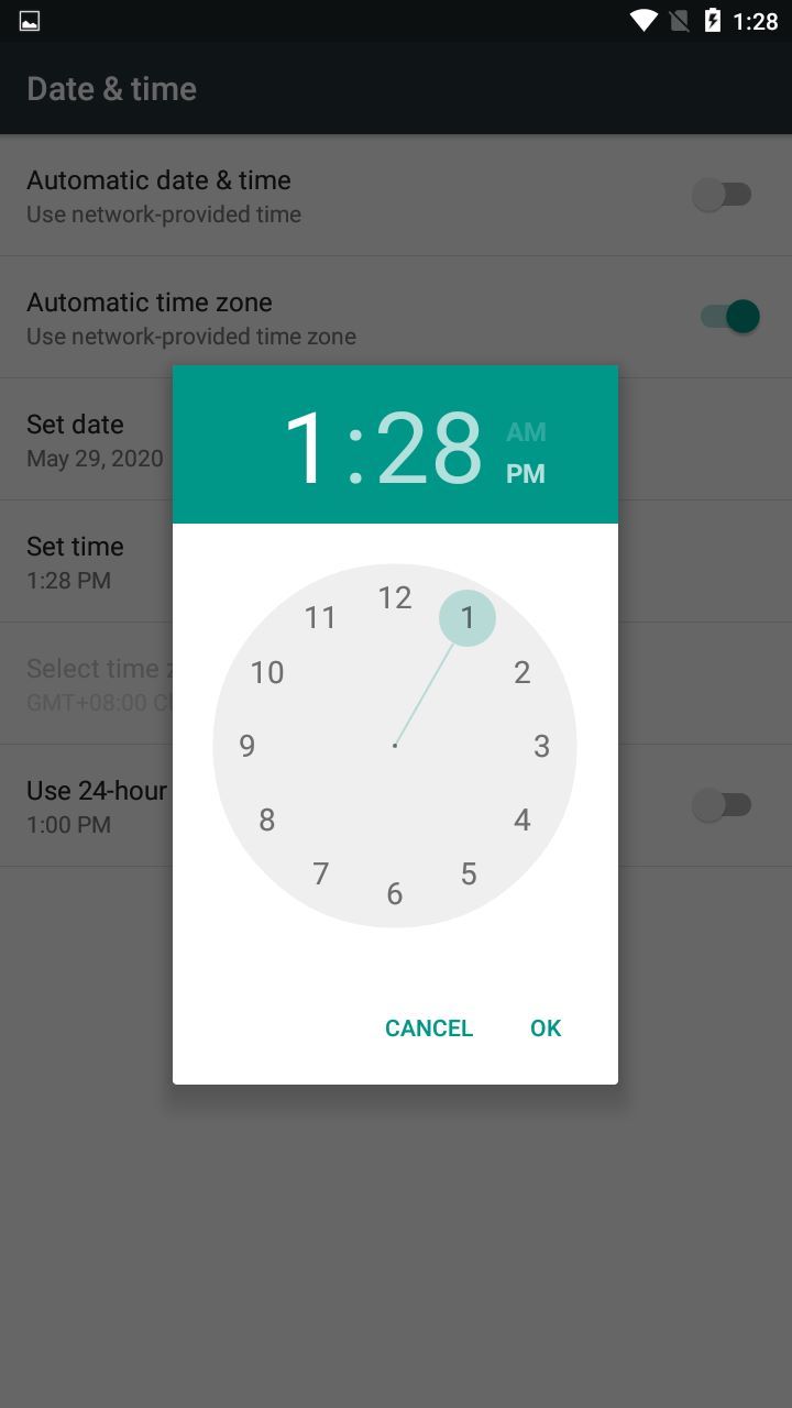 Date And Time Settings Shortcut