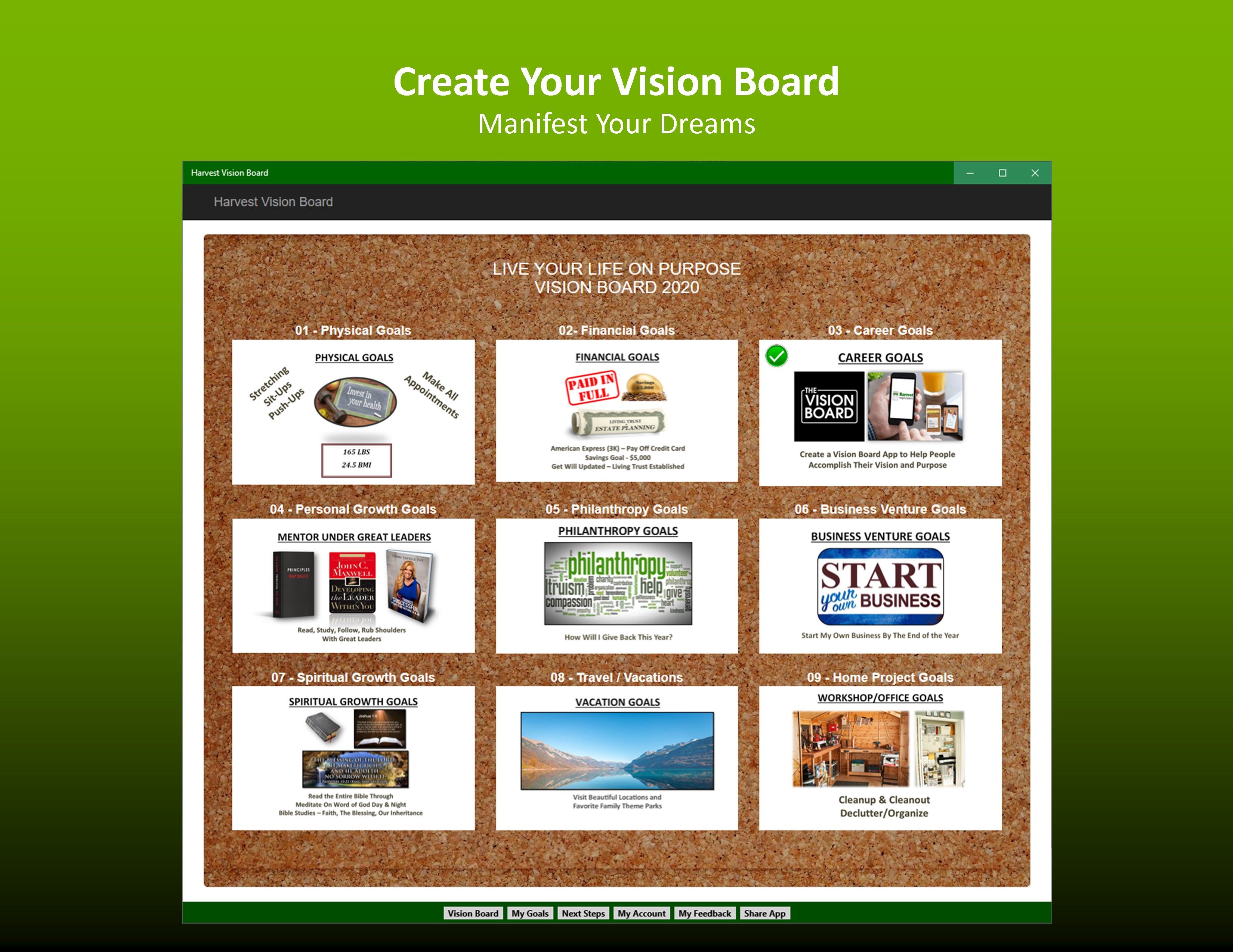 Harvest Vision Board App