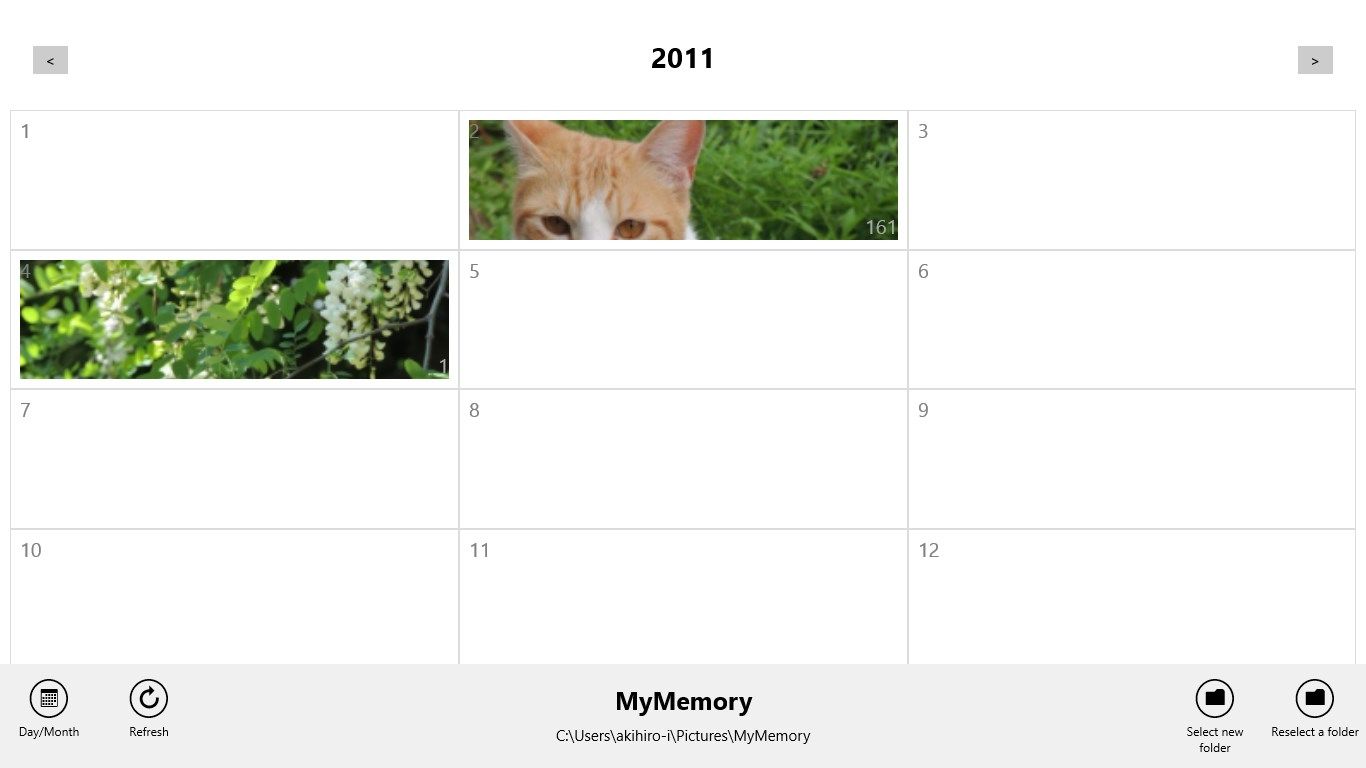 Calendar view (Month)