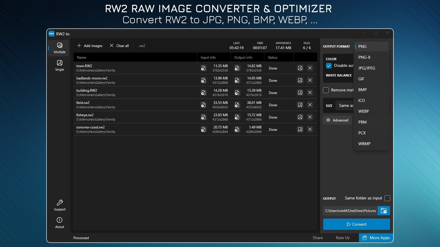 RW2 to - RW2 Image Converter