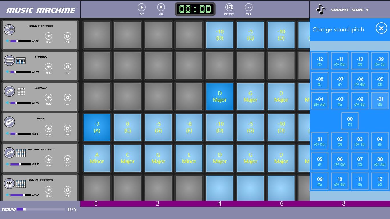 Easily edit bass and single sound measure tiles.