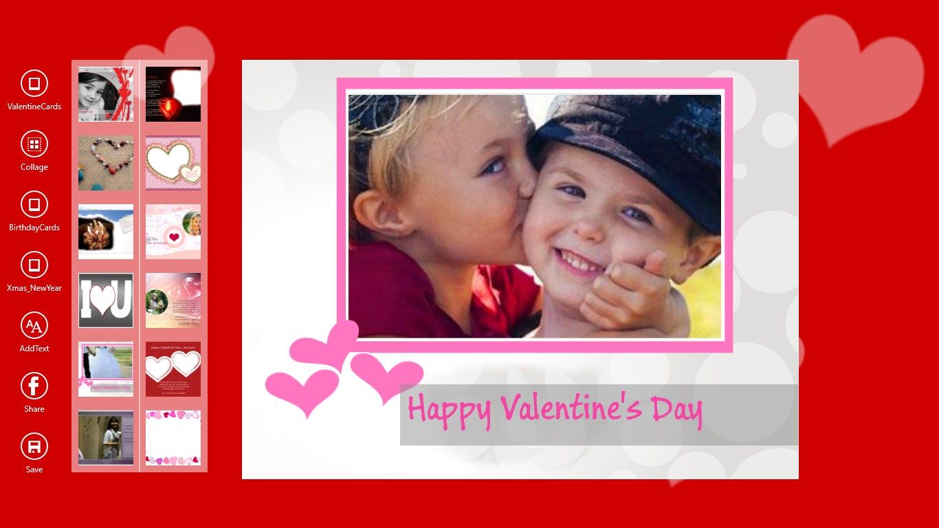 Add Text/Wishes to wish your loved ones on Valentine's day