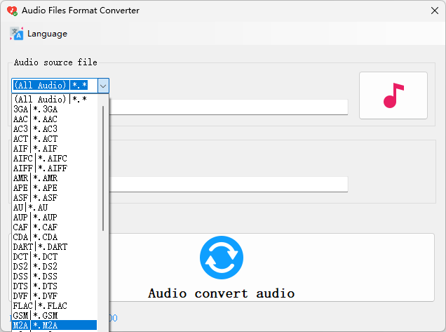 Audio files format converter
