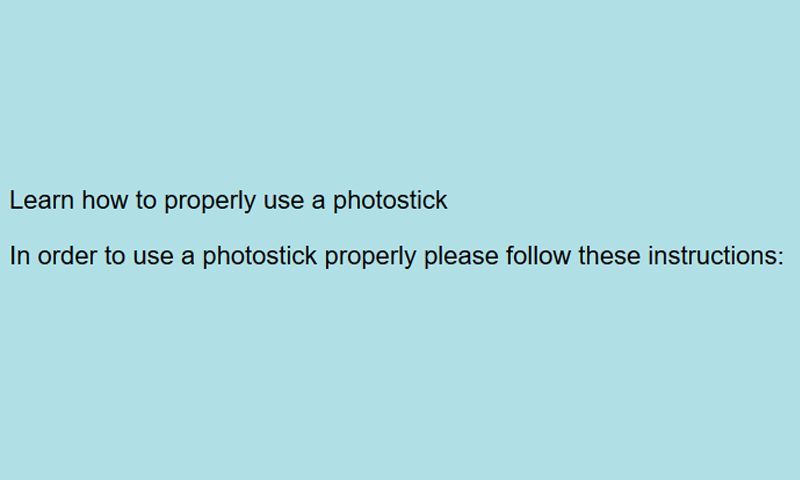 Photo Stick Instructions Guide