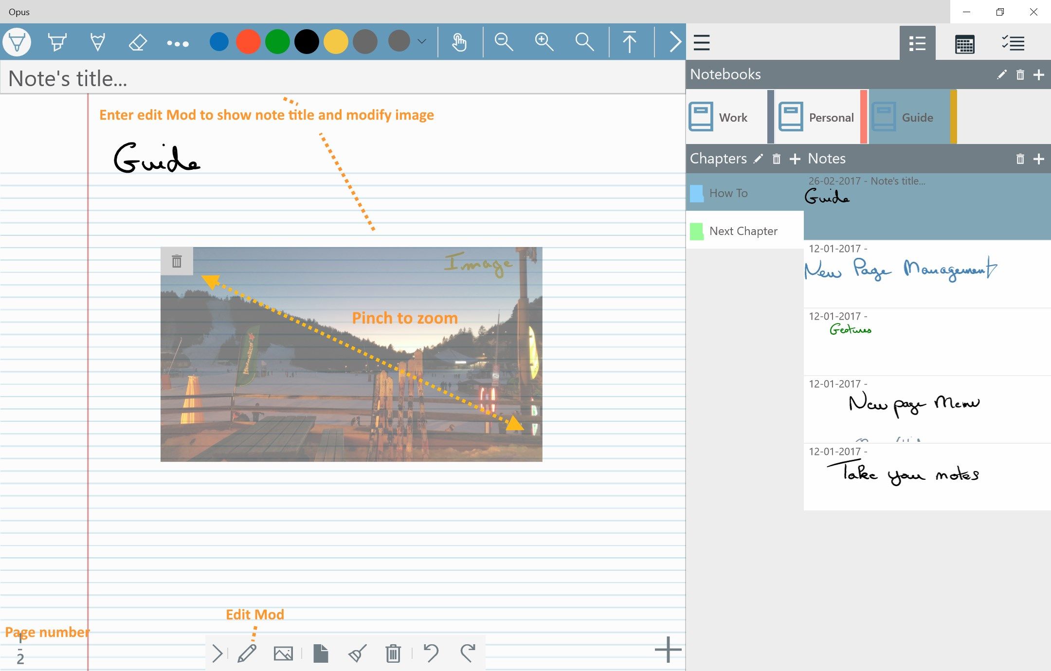 Import images in your notes.