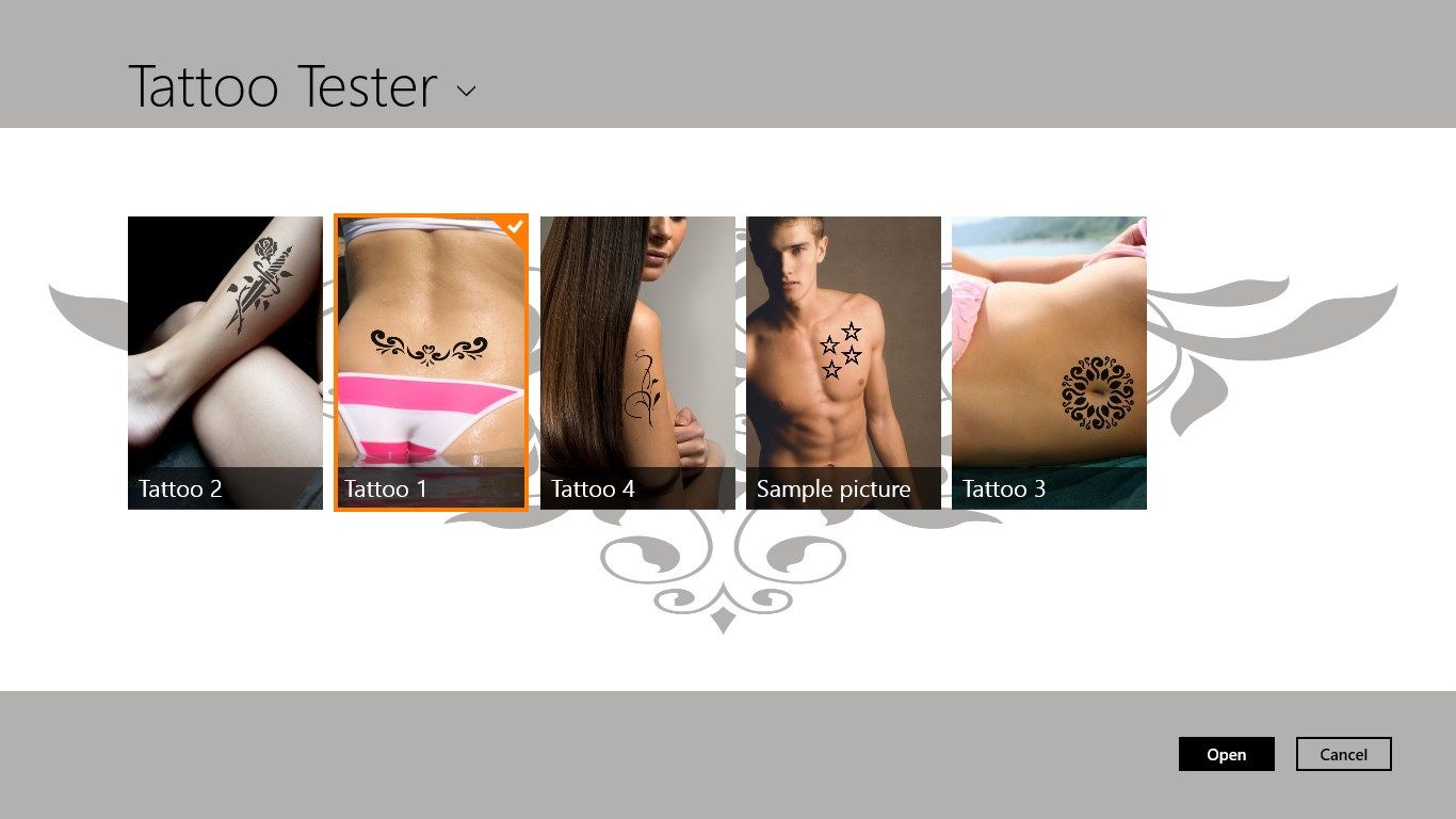 Use Tattoo Tester as a picture File Picker.