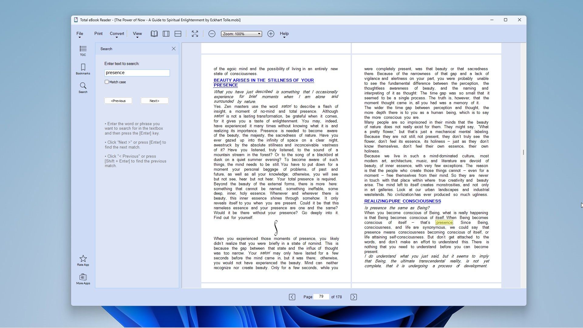 Total eBook Reader- Search