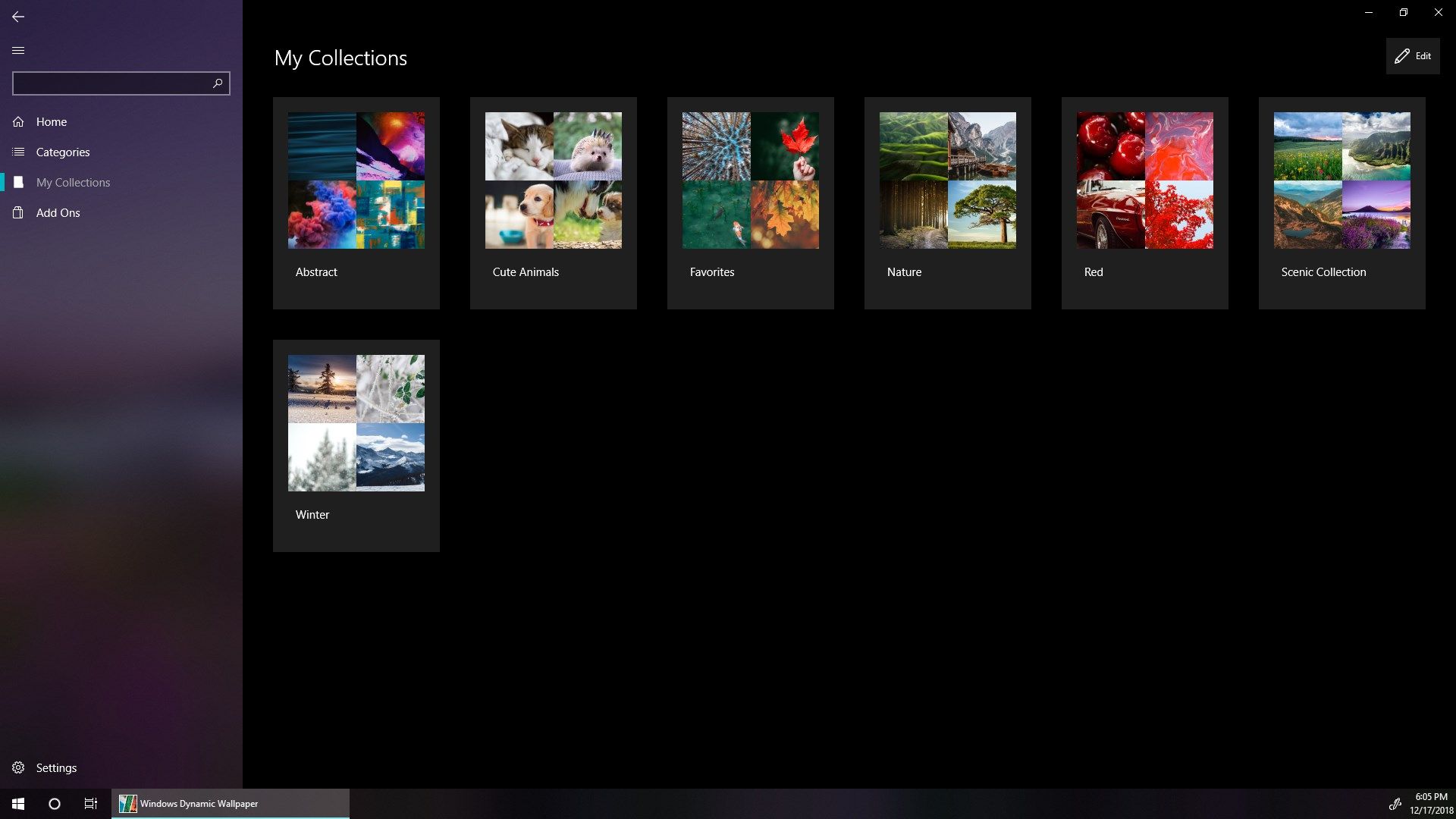 Save your own collections and set them as your dynamic wallpaper