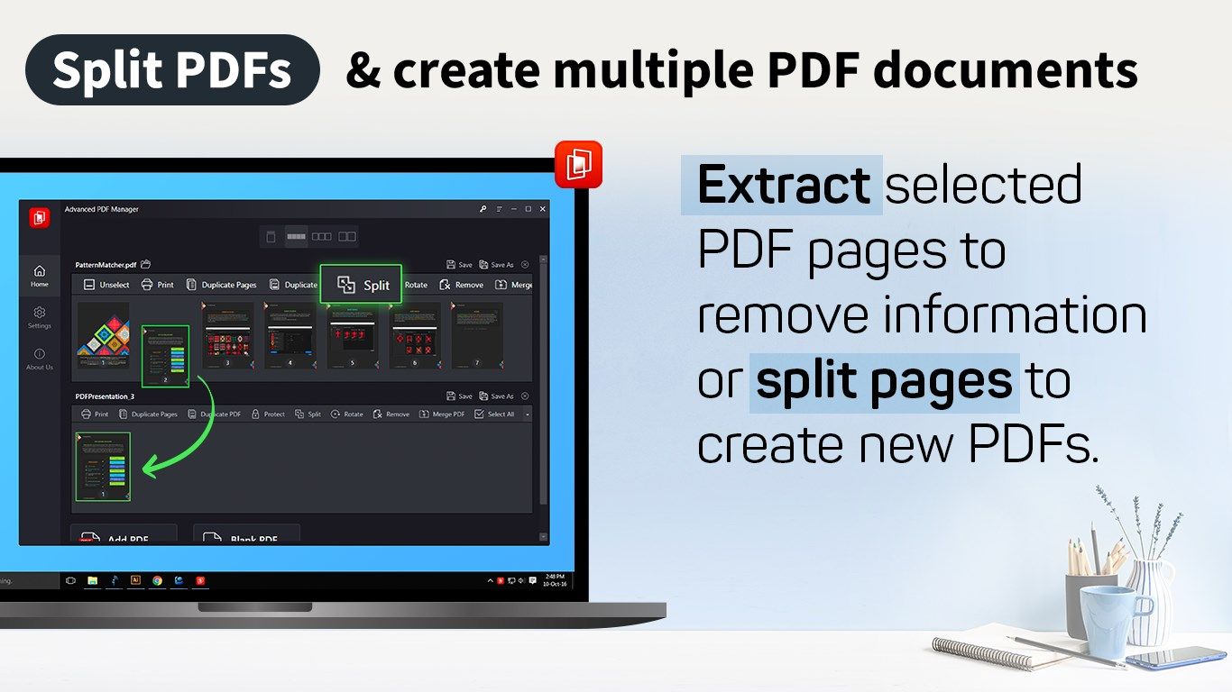Split PDFs & create multiple PDF documents