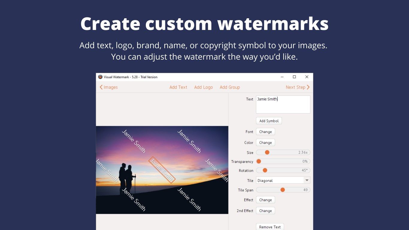 Create custom watermarks.