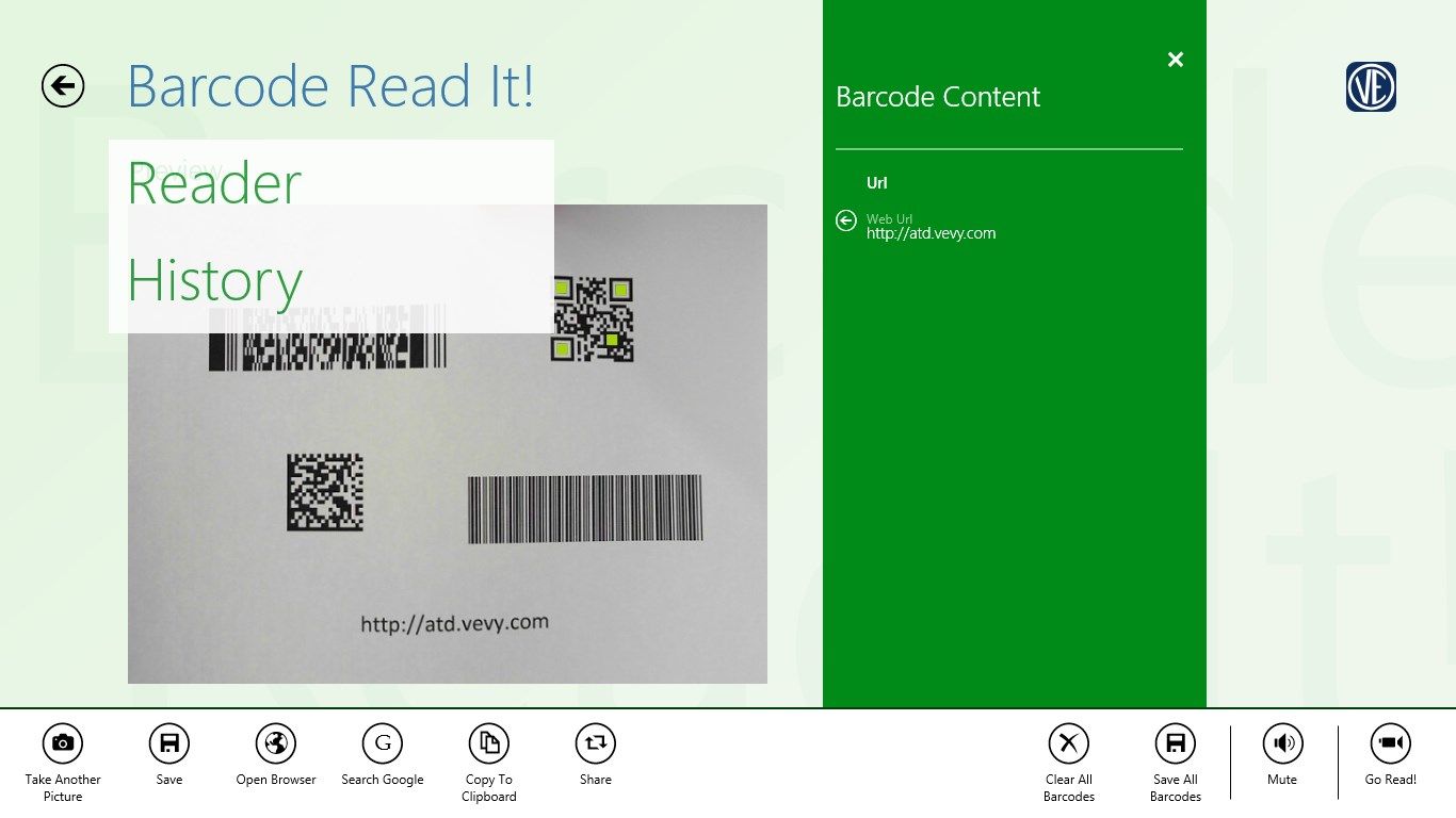 Video stream capture with the decoded barcode - You can now navigate directly to the desired page by clicking on the title