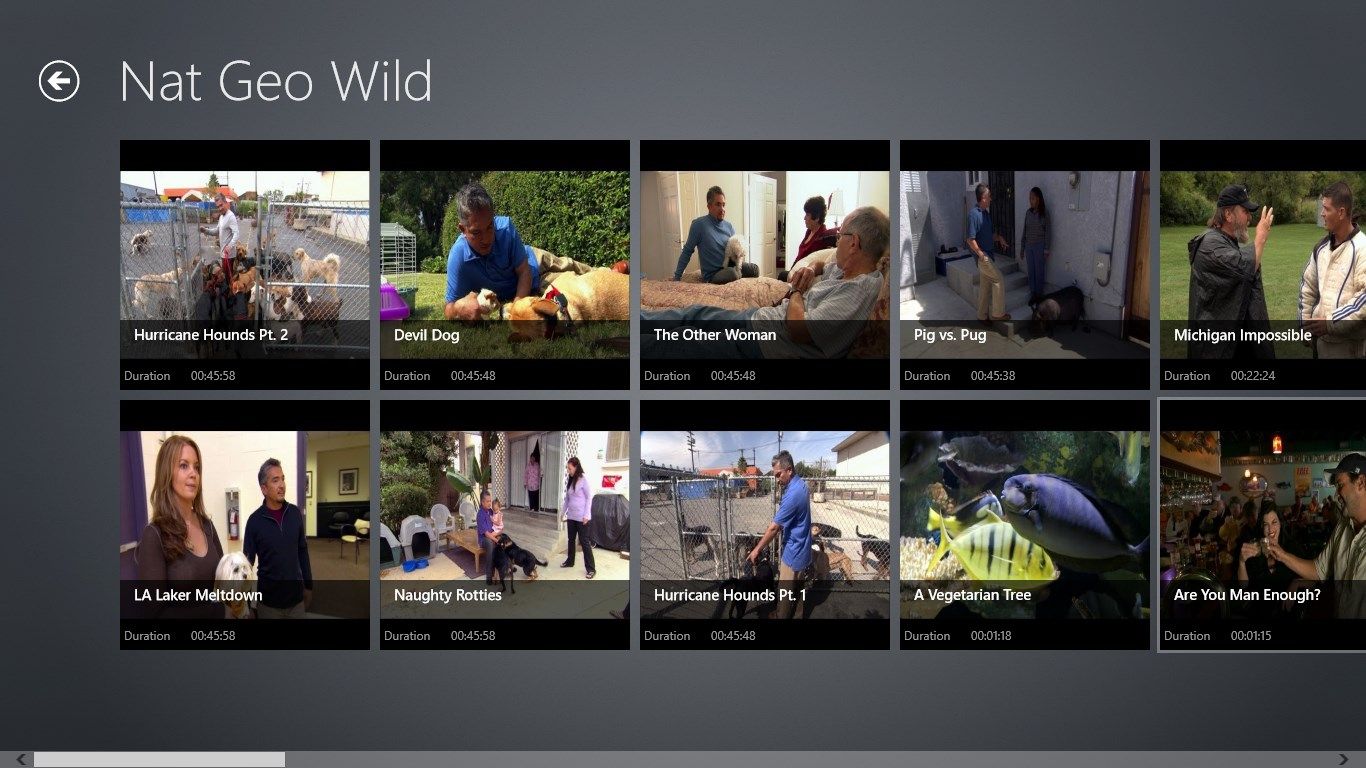 View all videos of Nat Geo Wild TV Channel and its duration.