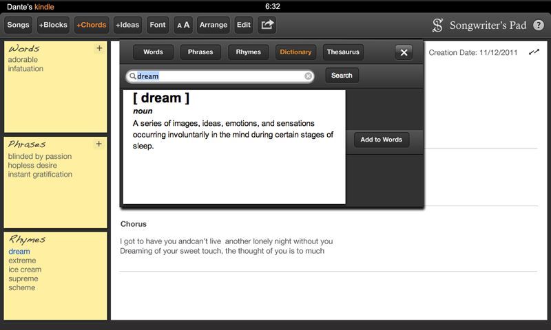 Songwriter's Pad - Songwriting App with Rhyme Dictionary