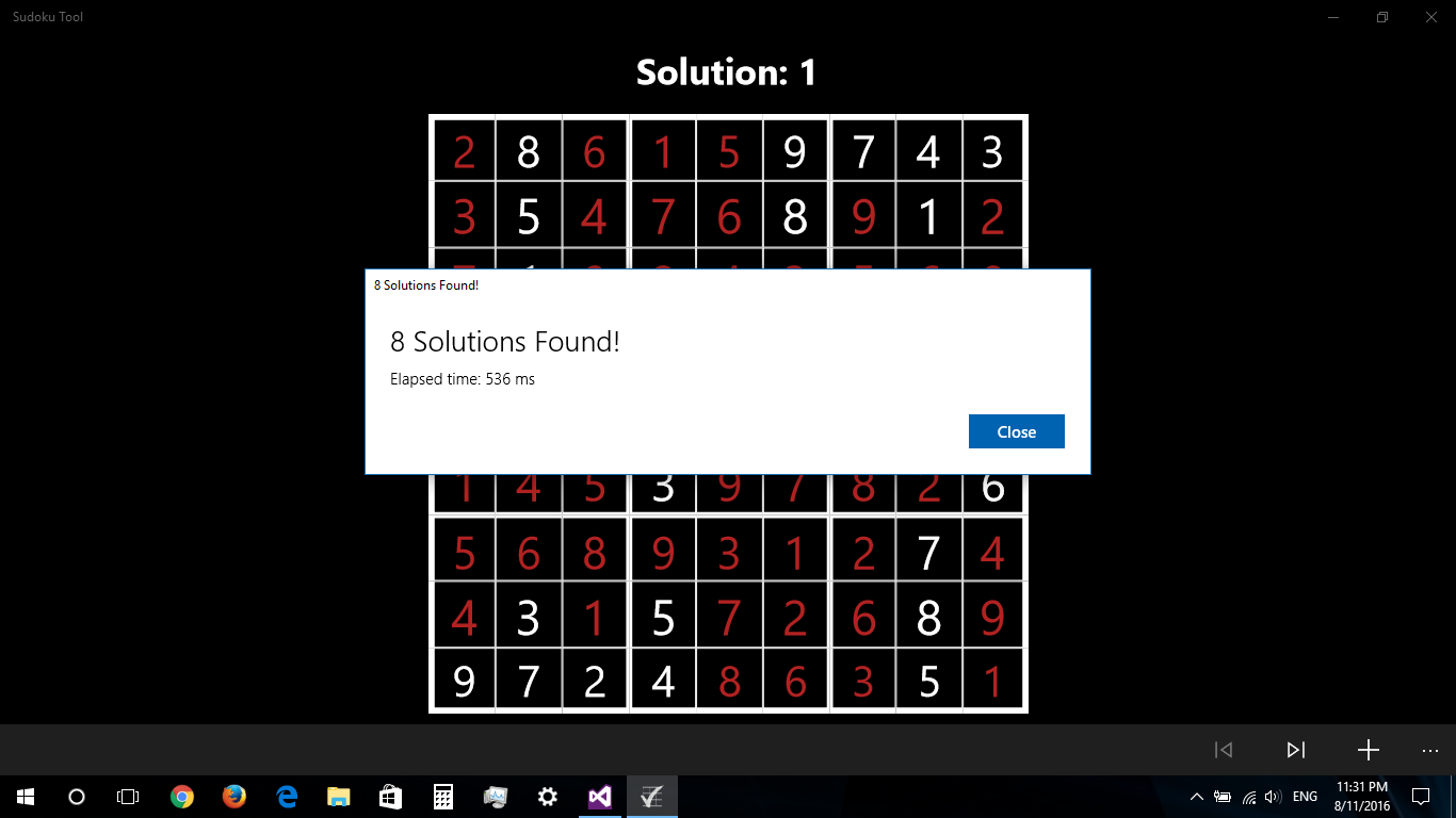 Finished solving after finding all solutions to a puzzle