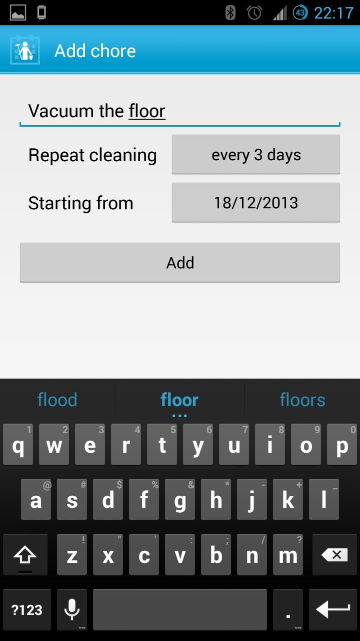 Clean House - chores schedule
