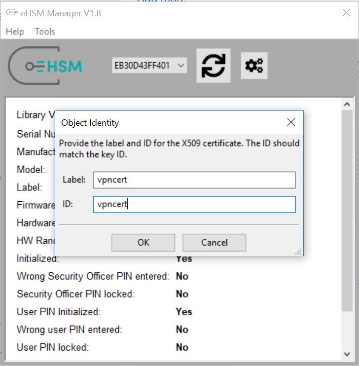 Importing a certificate