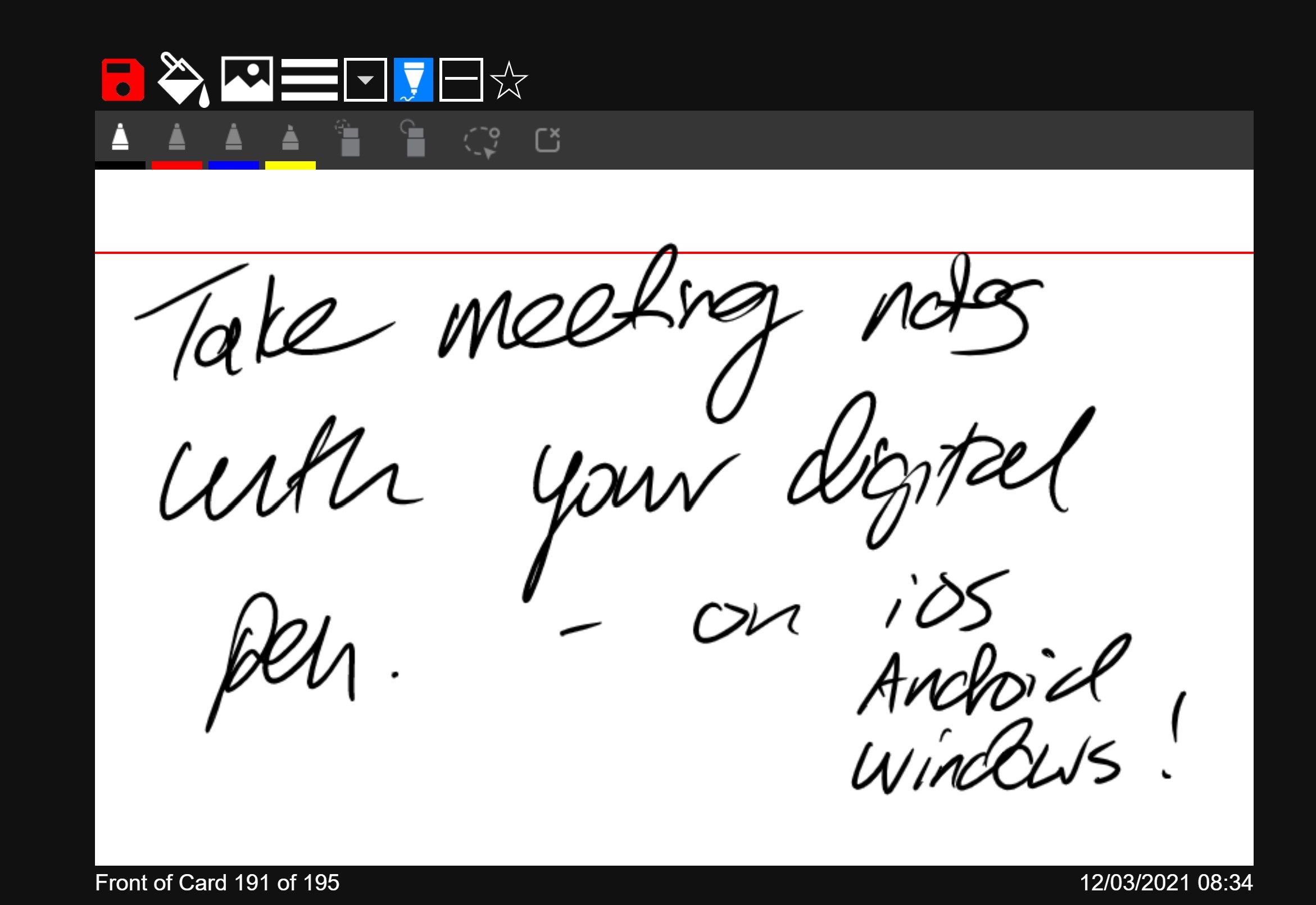 The only index card app that supports digital ink across ALL platforms - Windows, Mac, iOS, Android and even Web!