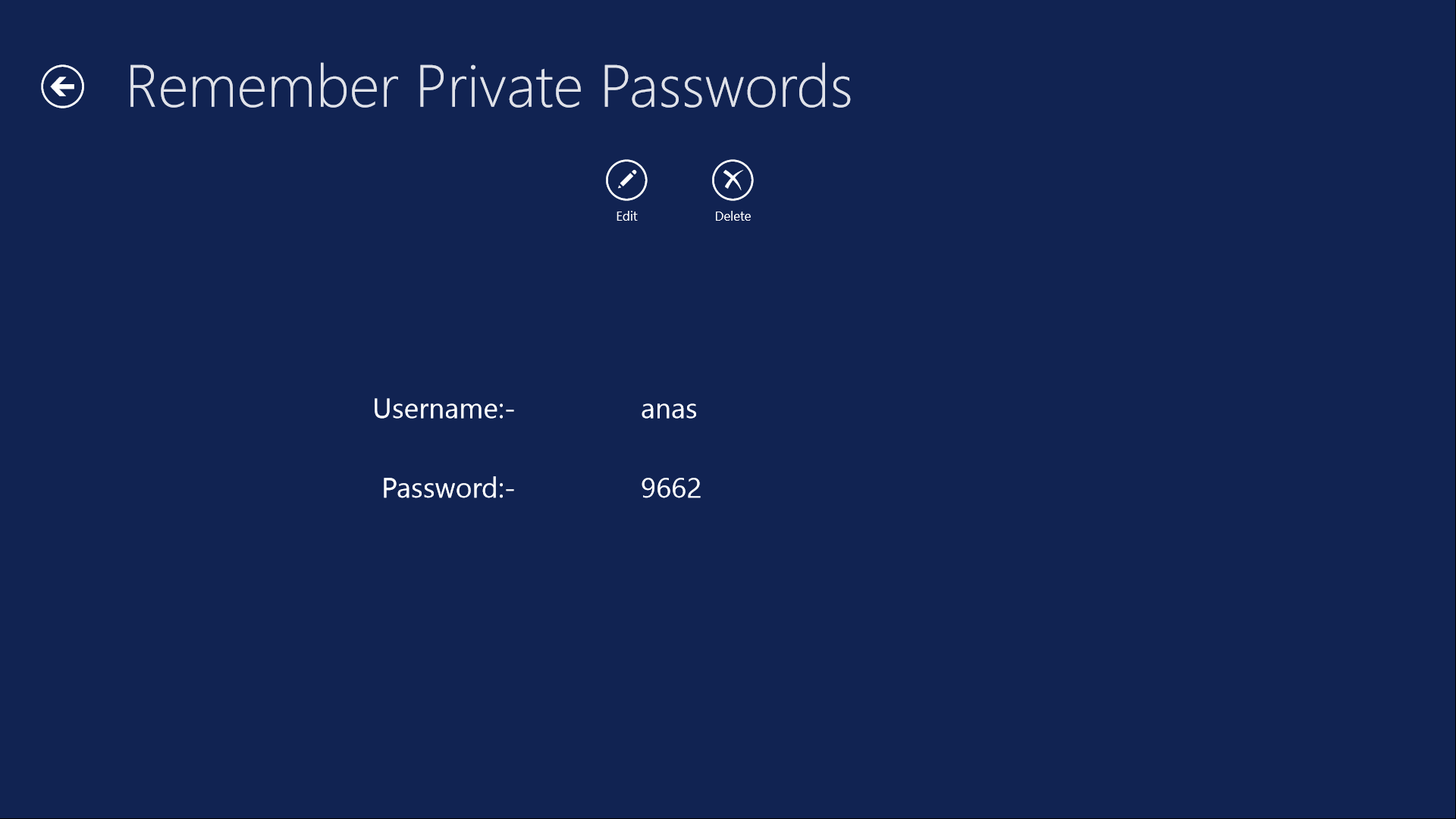 Master Username and password info