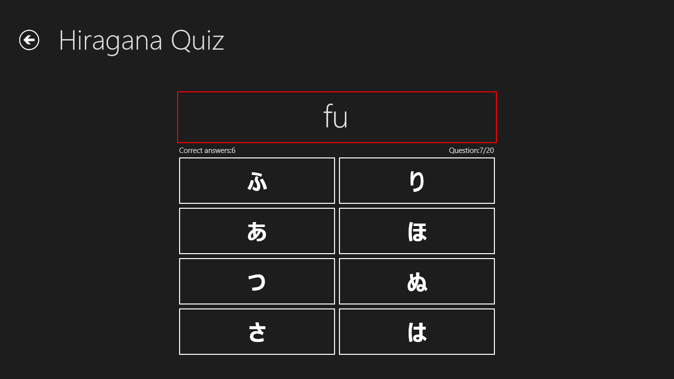Inverted quiz is from English to Japanese